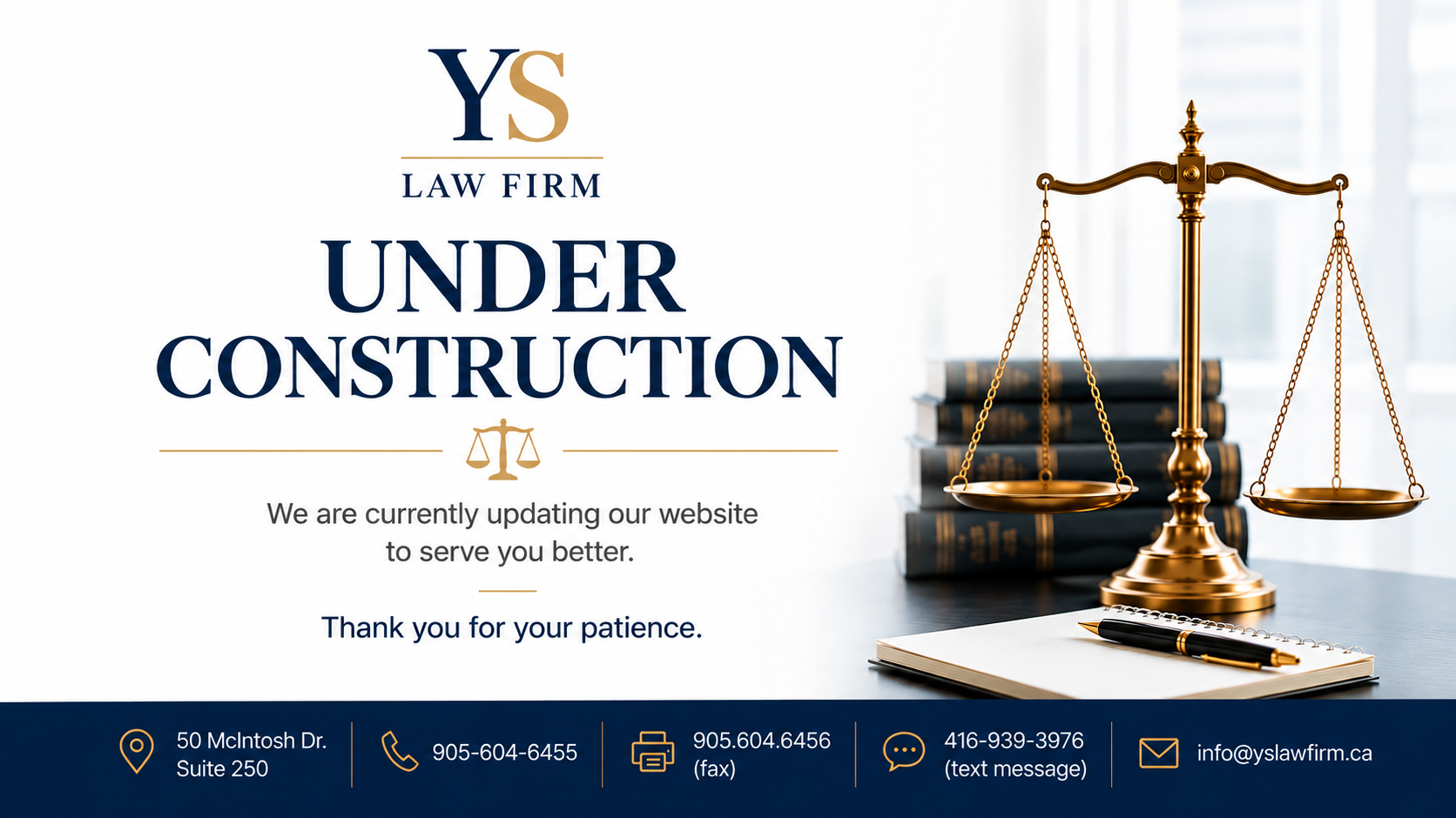 YS Law Firm website under construction